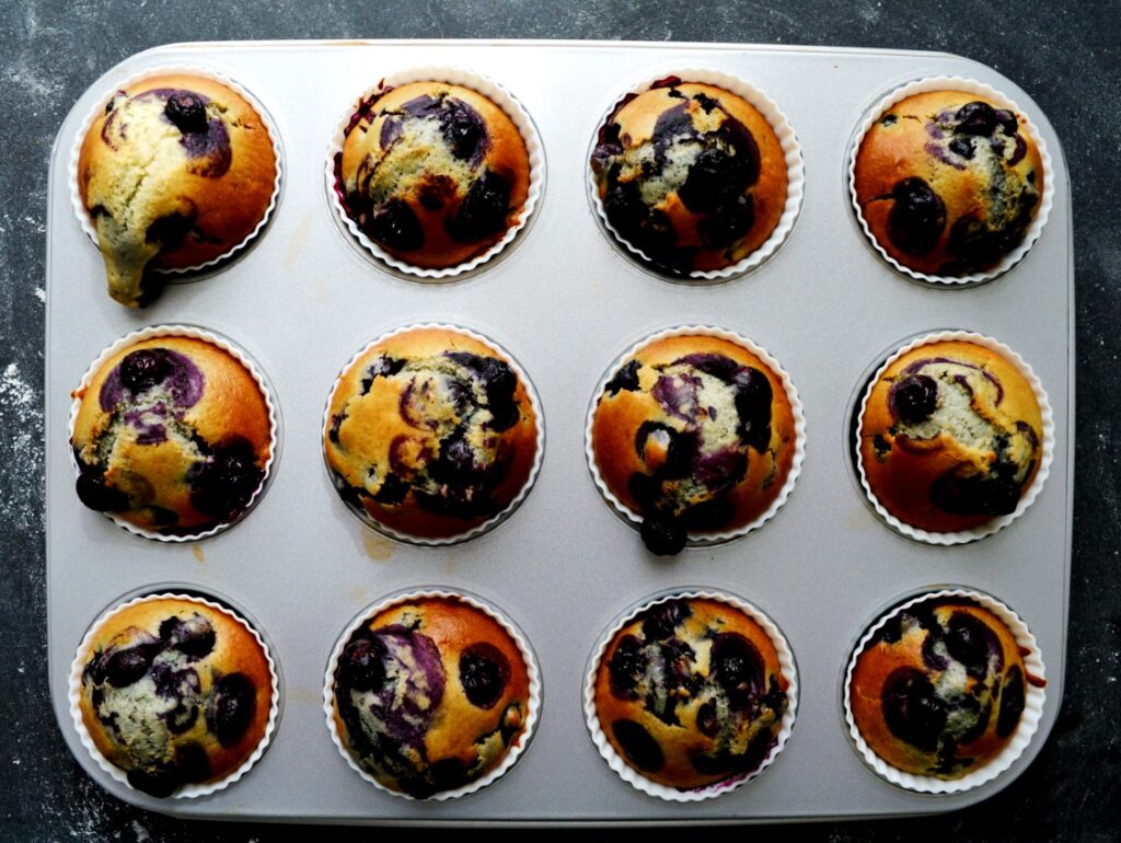 veganske blåbær muffins