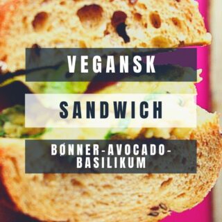 sandwich med hvide bønner avocado og basilikum